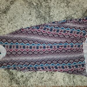 Patterned Purple and Blue Women's Skirt